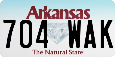 AR license plate 704WAK