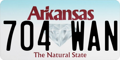 AR license plate 704WAN