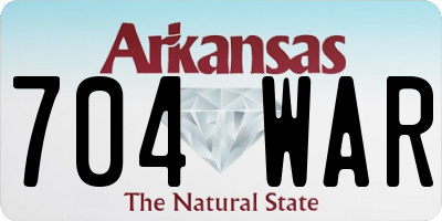 AR license plate 704WAR