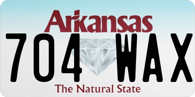 AR license plate 704WAX
