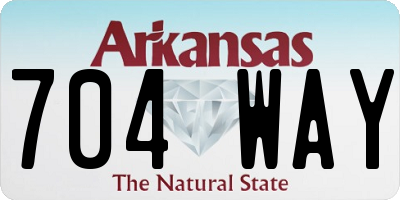 AR license plate 704WAY