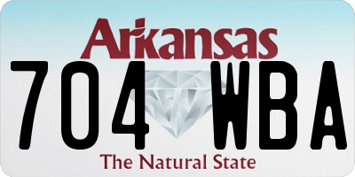 AR license plate 704WBA