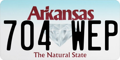 AR license plate 704WEP