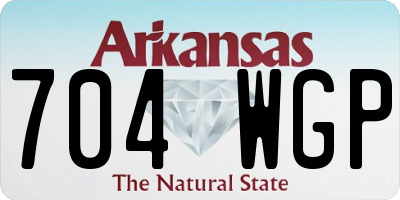 AR license plate 704WGP