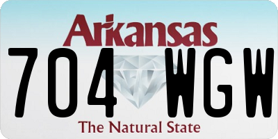 AR license plate 704WGW