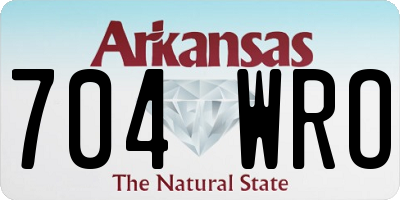 AR license plate 704WRO