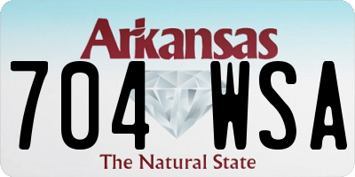 AR license plate 704WSA
