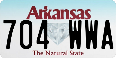 AR license plate 704WWA