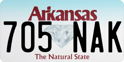 AR license plate 705NAK