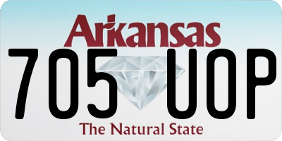 AR license plate 705UOP