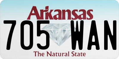 AR license plate 705WAN