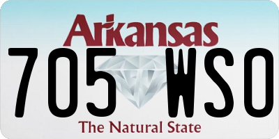 AR license plate 705WSO