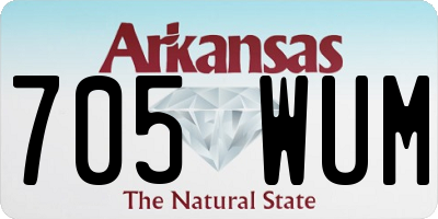 AR license plate 705WUM