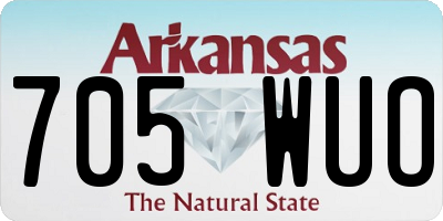AR license plate 705WUO