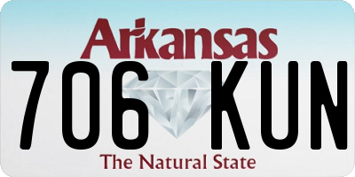 AR license plate 706KUN