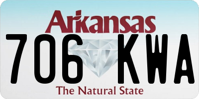 AR license plate 706KWA