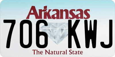 AR license plate 706KWJ
