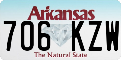 AR license plate 706KZW