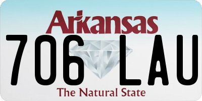 AR license plate 706LAU