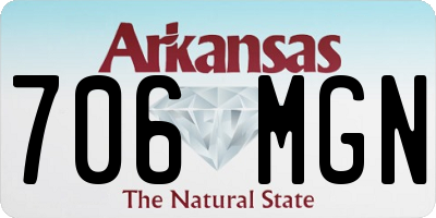 AR license plate 706MGN