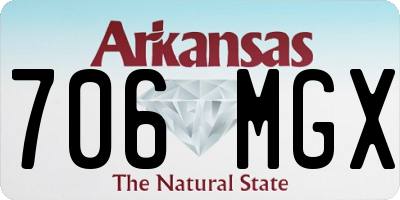 AR license plate 706MGX