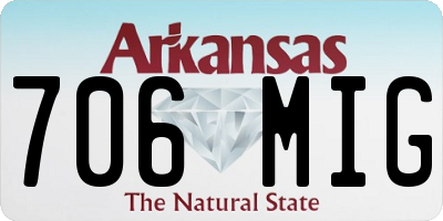 AR license plate 706MIG