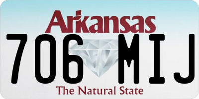 AR license plate 706MIJ