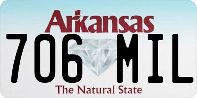 AR license plate 706MIL