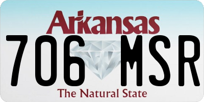 AR license plate 706MSR