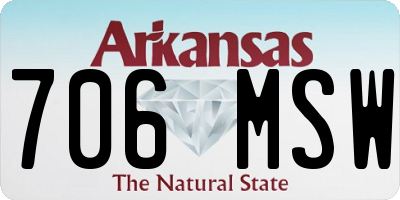 AR license plate 706MSW