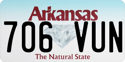 AR license plate 706VUN
