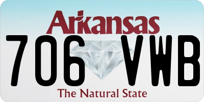 AR license plate 706VWB