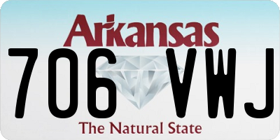 AR license plate 706VWJ
