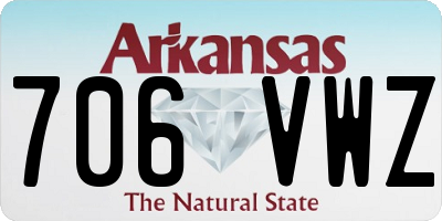 AR license plate 706VWZ