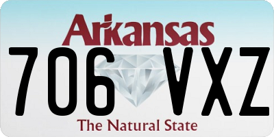AR license plate 706VXZ