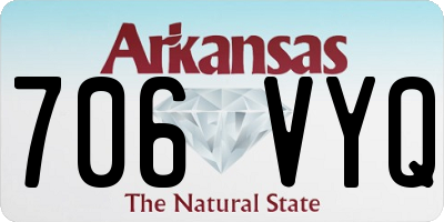 AR license plate 706VYQ
