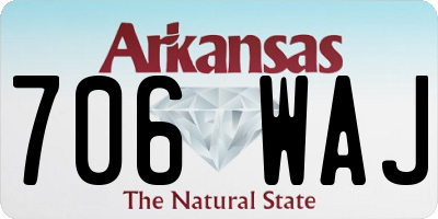 AR license plate 706WAJ