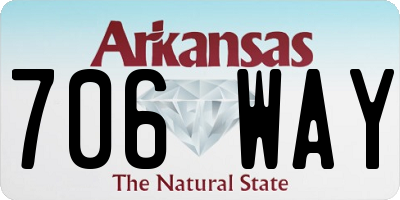 AR license plate 706WAY