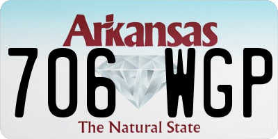 AR license plate 706WGP
