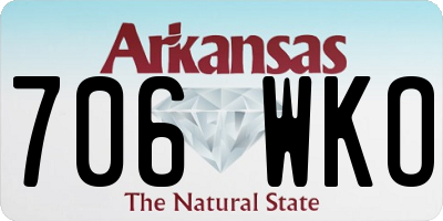 AR license plate 706WKO