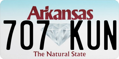 AR license plate 707KUN