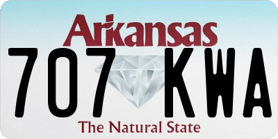 AR license plate 707KWA