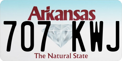 AR license plate 707KWJ