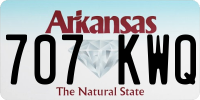 AR license plate 707KWQ