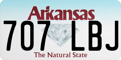 AR license plate 707LBJ