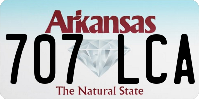 AR license plate 707LCA