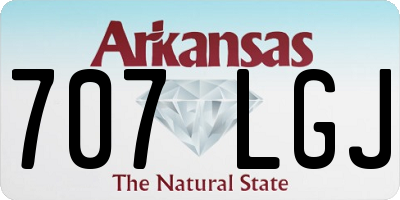 AR license plate 707LGJ