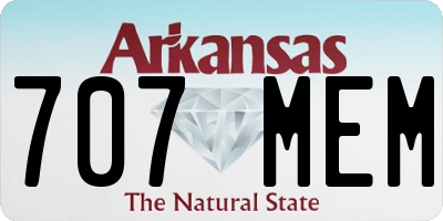 AR license plate 707MEM