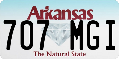 AR license plate 707MGI