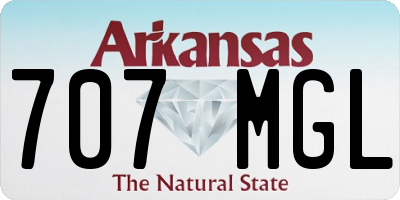 AR license plate 707MGL